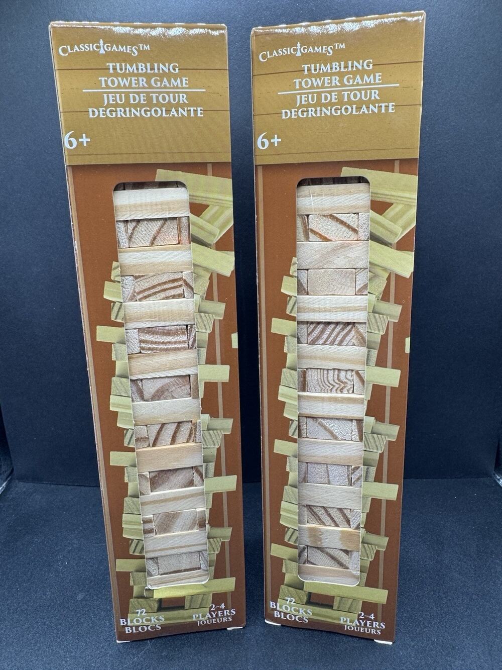 Tumbling Tower - Classic Games. 72 Blocks Per Game. Set Of 2